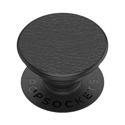 POPSOCKETS Pebbled Vegan Leather Black Irrotettava Grip Telinetoiminnolla Premium 
