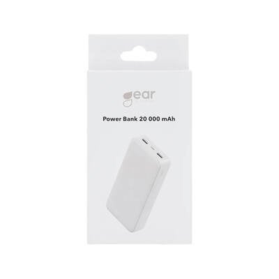 Powerbank 20 000mAh LiPolymer Ultracompact 2.1A 1xUSB-C 2xUSB-A 1xMicroUSB White