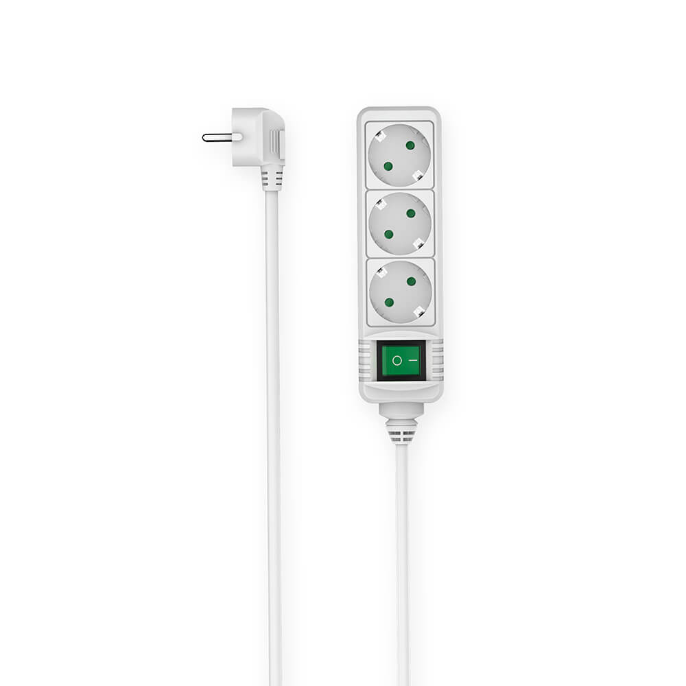 Power Strip 3-way Switch White 3.0m