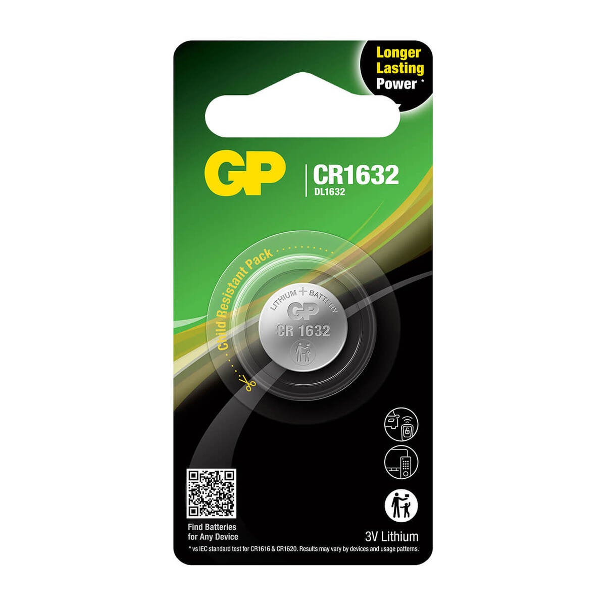 Coin Cell Lithium CR1632 1-Pak