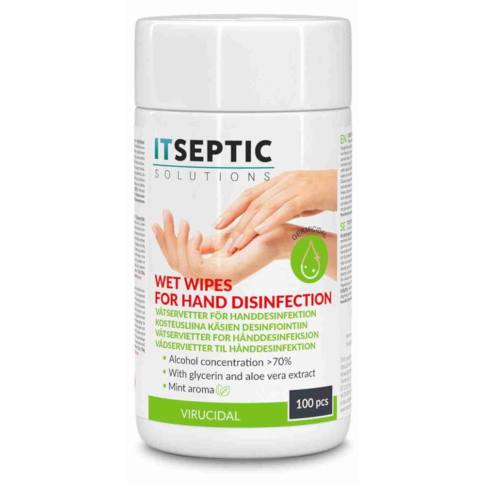 ITSEPTIC Hand Disinfection Wet Wipes Small >70% Alcohol 9x13,5cm 100 pcs.