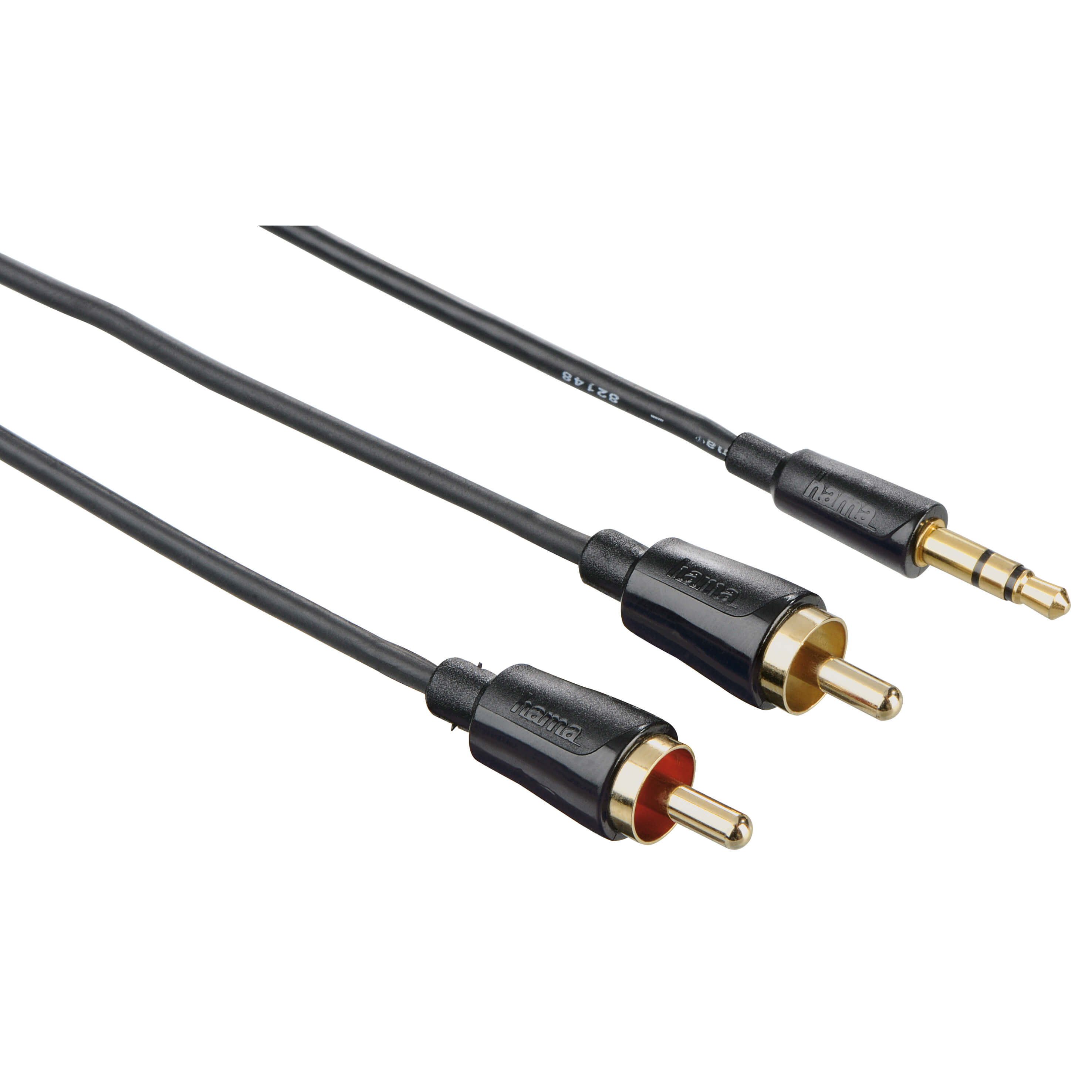 HAMA Johto Audio 3.5mm-2xRCA Flexislim 1.5m Kulta/Musta