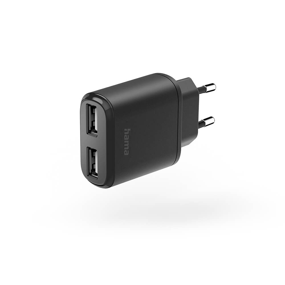 Charger 2xUSB-A 12W Black