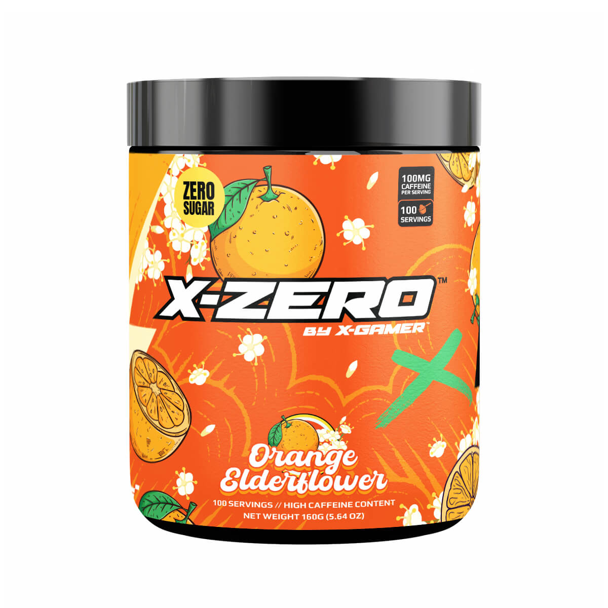 Energy Drink Powder X-Zero 160 gram Orange Elderflower