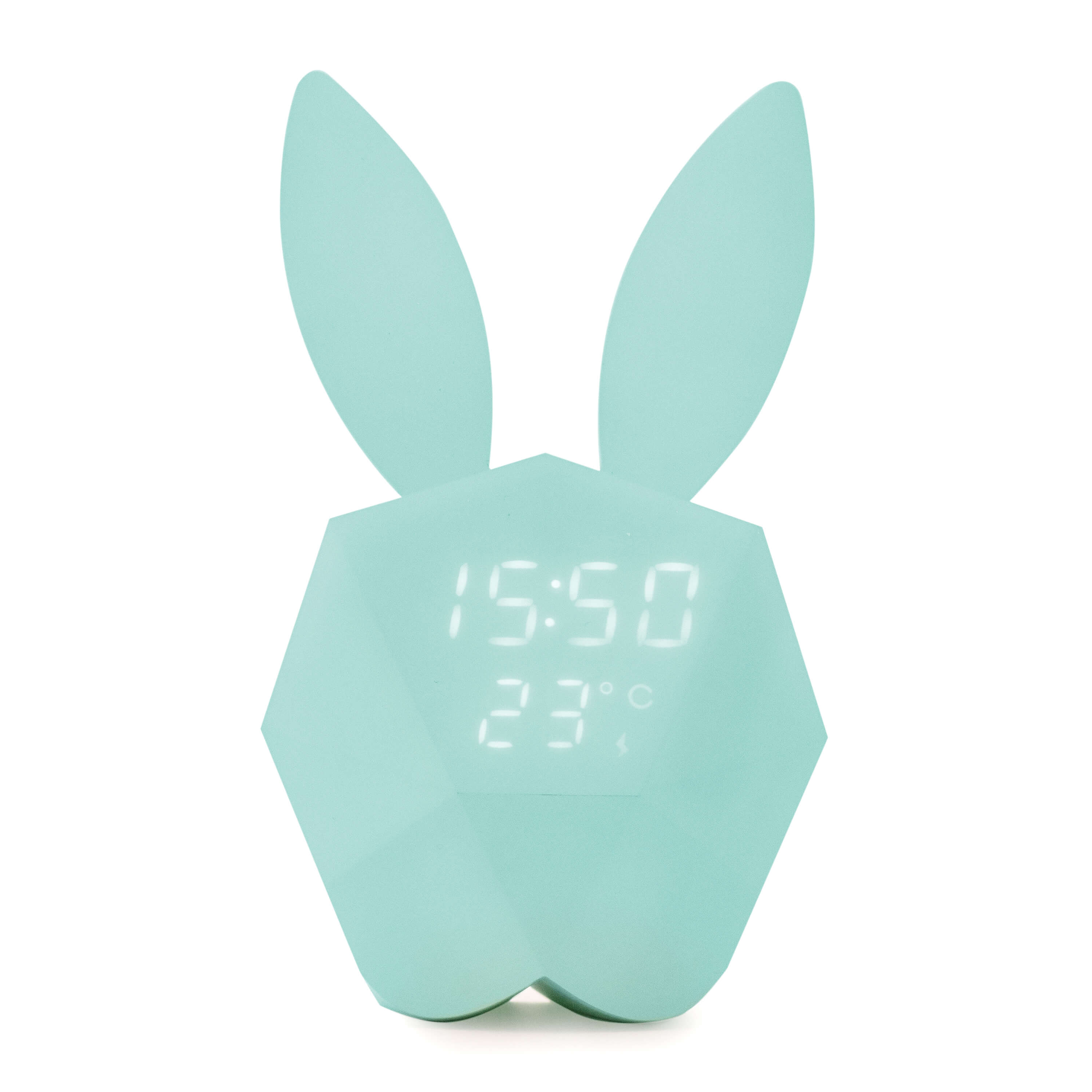 Alarm Clock Rabbit with Night Light, Light Blue