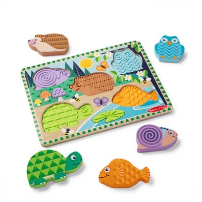 Puslespil Wooden Touch and Feel Puzzle Forest Friends