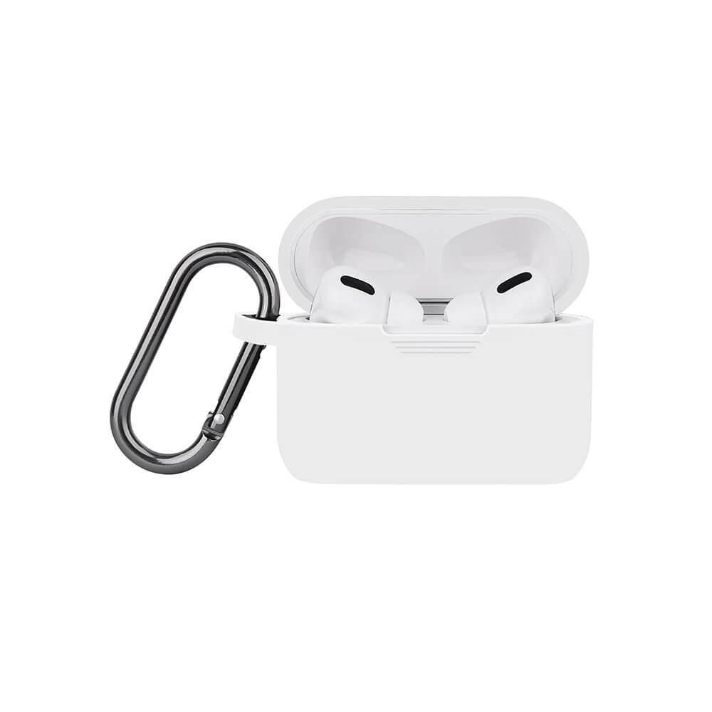 Airpods Pro Protective Case Silicone Carabiner White