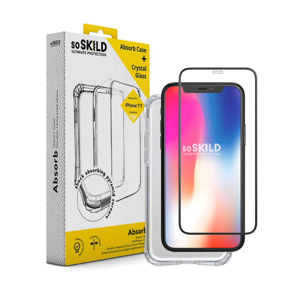 Phone Case Absorb 2.0 Impact Case Bundle incl. Tempered Glas - iPhone 11 Pro Max 