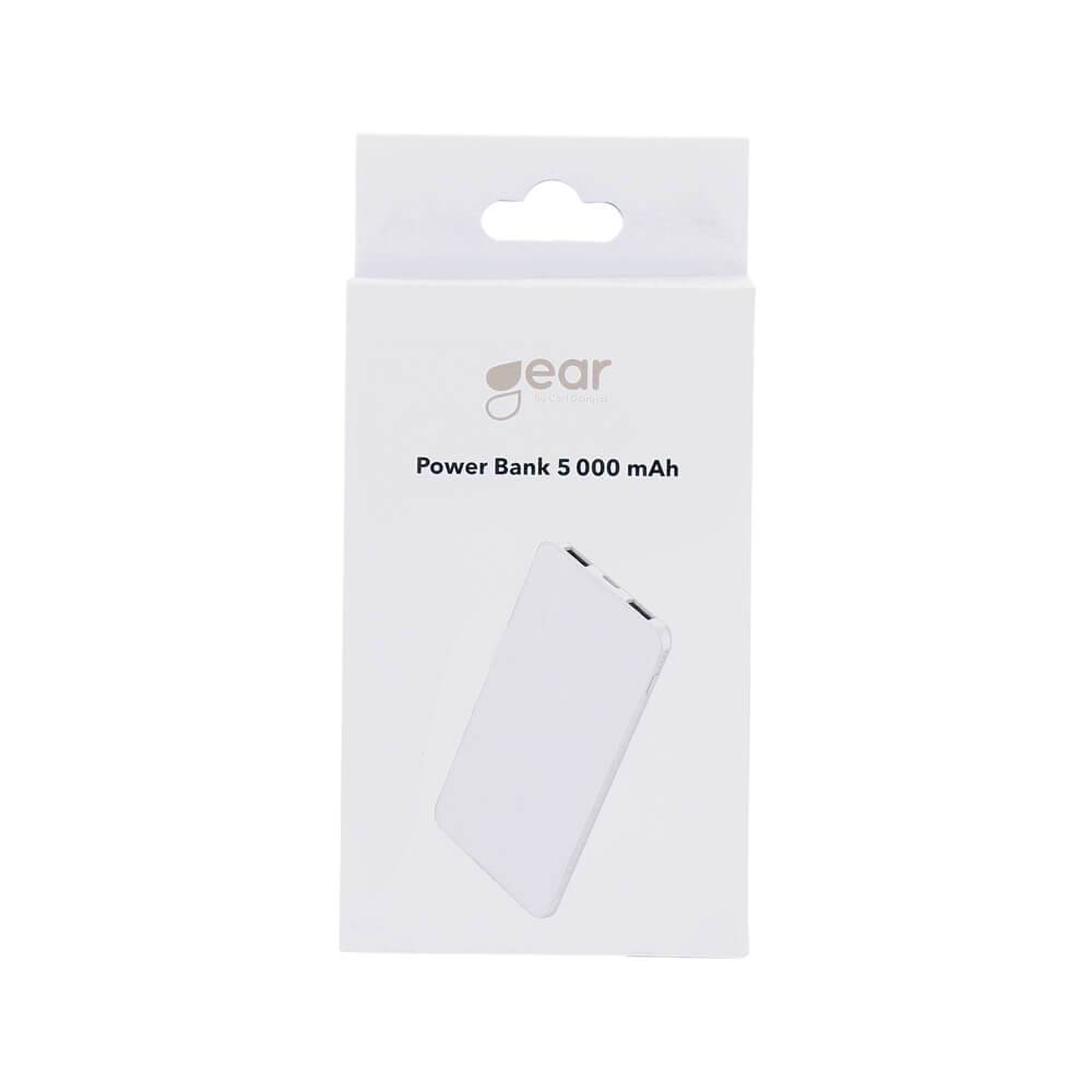 Powerbank 5000mAh LiPolymer Ultracompact 2A 1xUSB-C 2xUSB-A 1xMicroUSB White