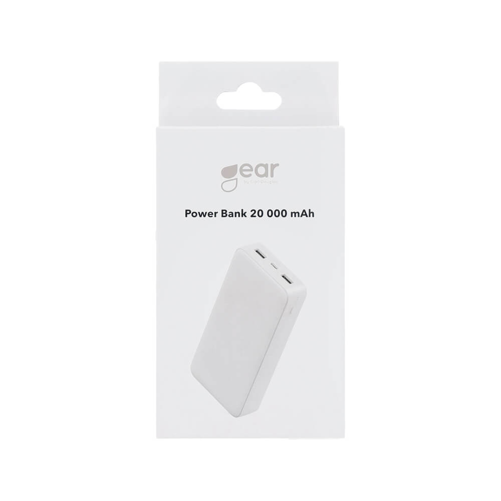 Powerbank 20 000mAh LiPolymer Ultracompact 2.1A 1xUSB-C 2xUSB-A 1xMicroUSB White