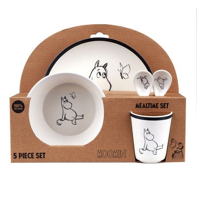 100% Melamine 5  Pcs Package (Plate, Bowl, Tumbler, 2 Spoons)