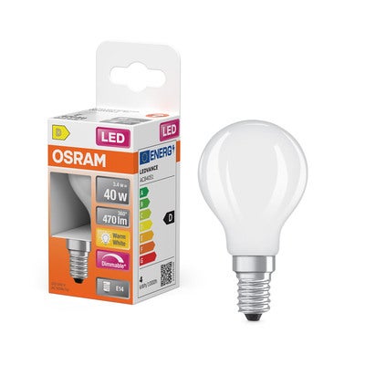 Belysning LED Retrofit Classic P Dim 3,4W 827 Frosted E14