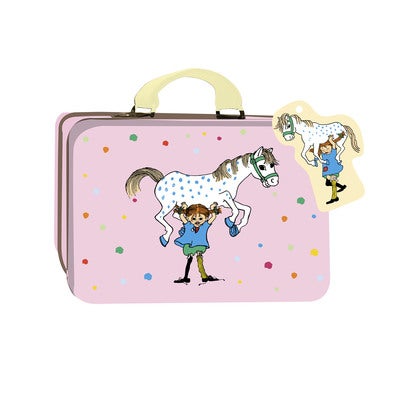 Matkalaukku Peppi Pitkätossu - Small Tin Suitcase Vaaleanpunainen