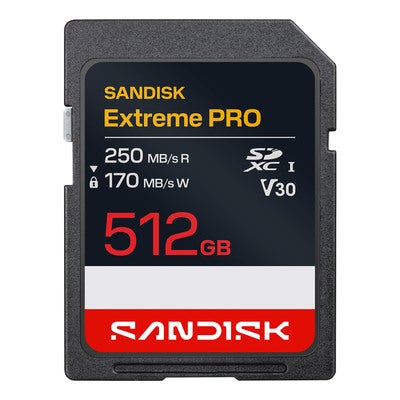 SD Extreme Pro 512GB 250/170MB/s C10 UHS U3 V30 RPD2