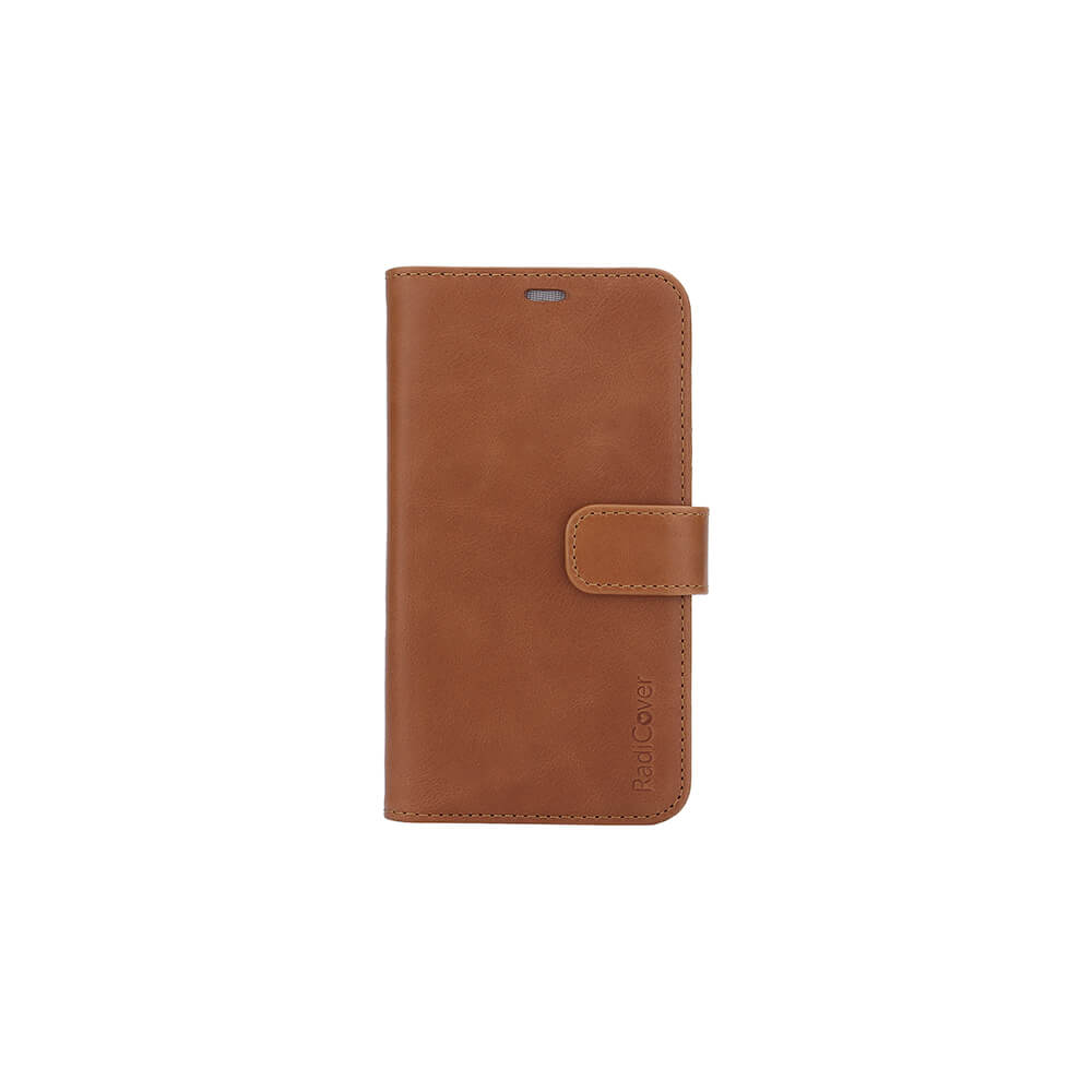 Radiationprotected Mobilewallet Leather iPhone X/Xs 2in1 Magnetskal Brown