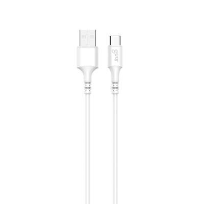 Laddkabel USB-A till USB-C 2.0 2m Vit Rund 