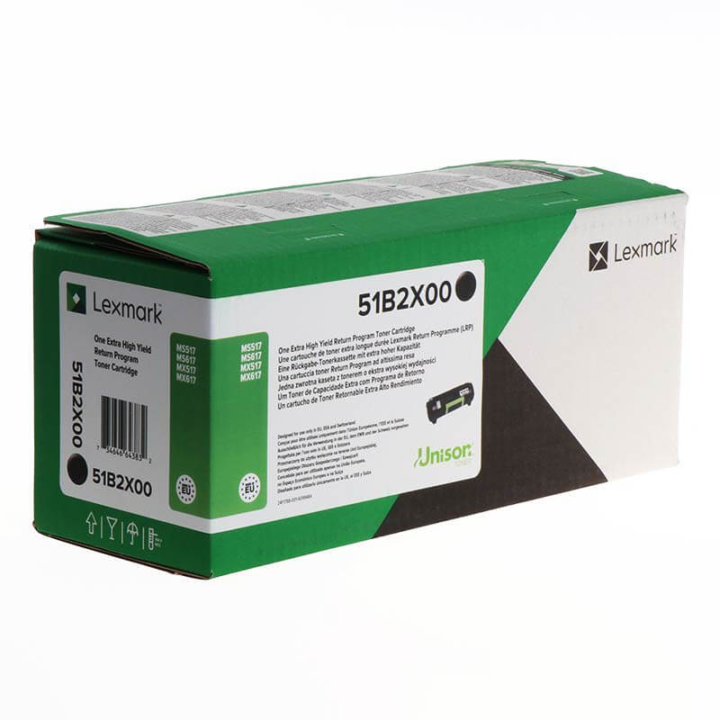 Toner 51B2X00 Musta Erittäin Suuri Kapasiteetti, Return