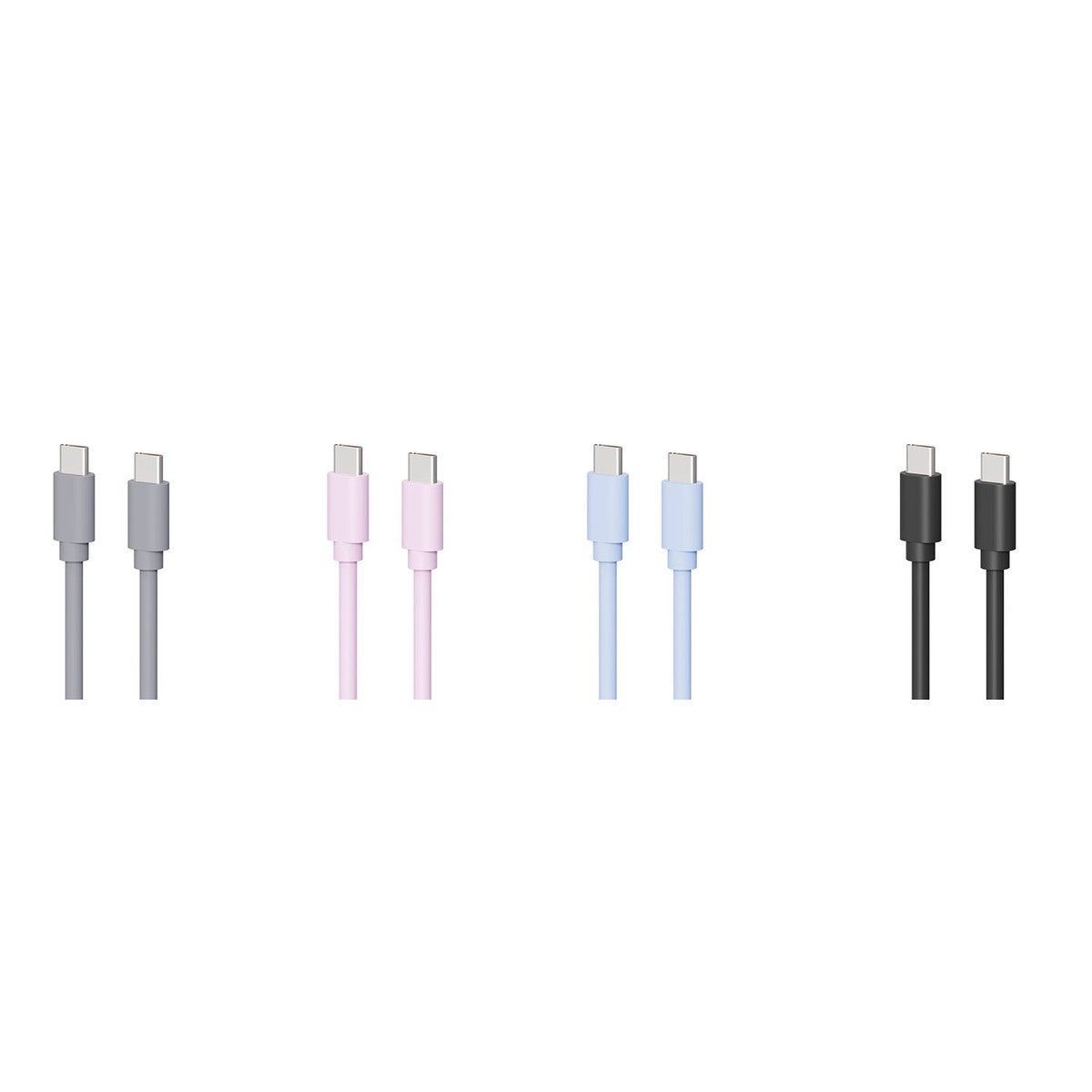 Cable USB-C to USB-C 2.0 1.5m Mixed Colours Bulk 20pcs