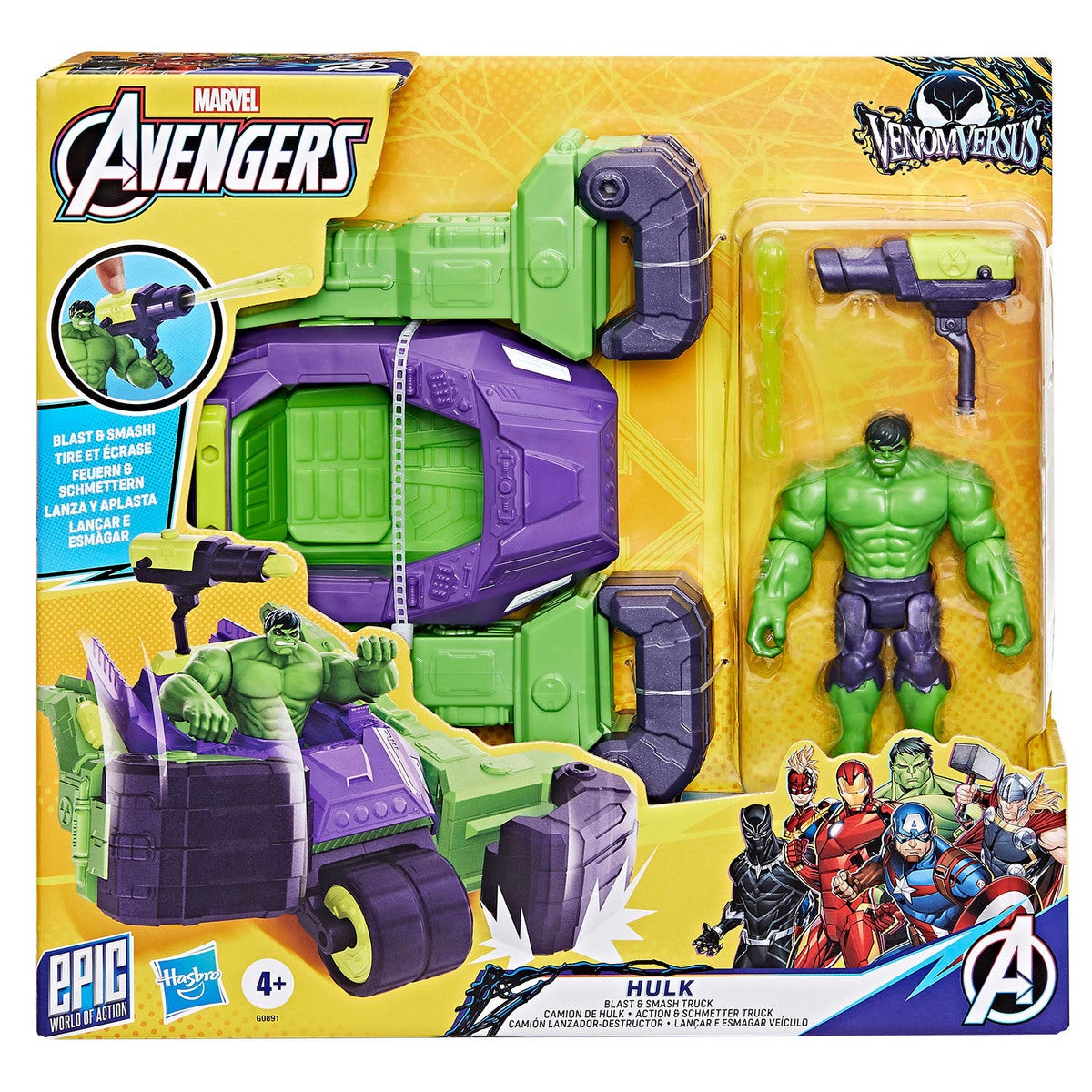 Avengers 4" Hulk Blast and Smash Truck