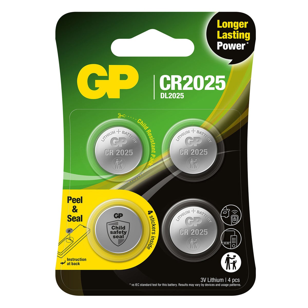 Coin Cell Lithium CR2025 4-Pack