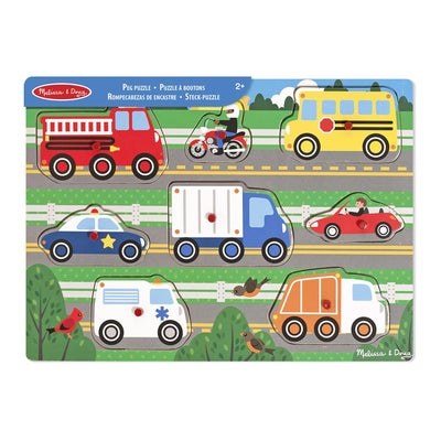 Wooden Peg Puzzle Vehicles