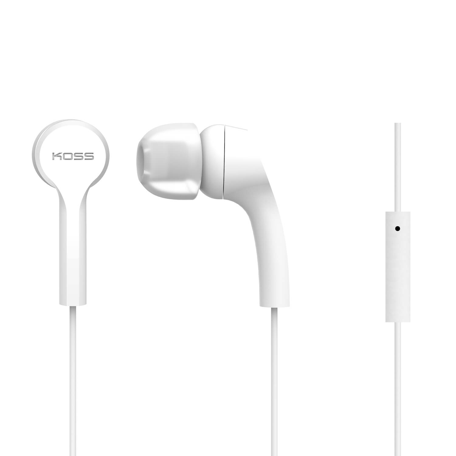 Koss Earphones KEB9iW White In-Ear with one touch mic