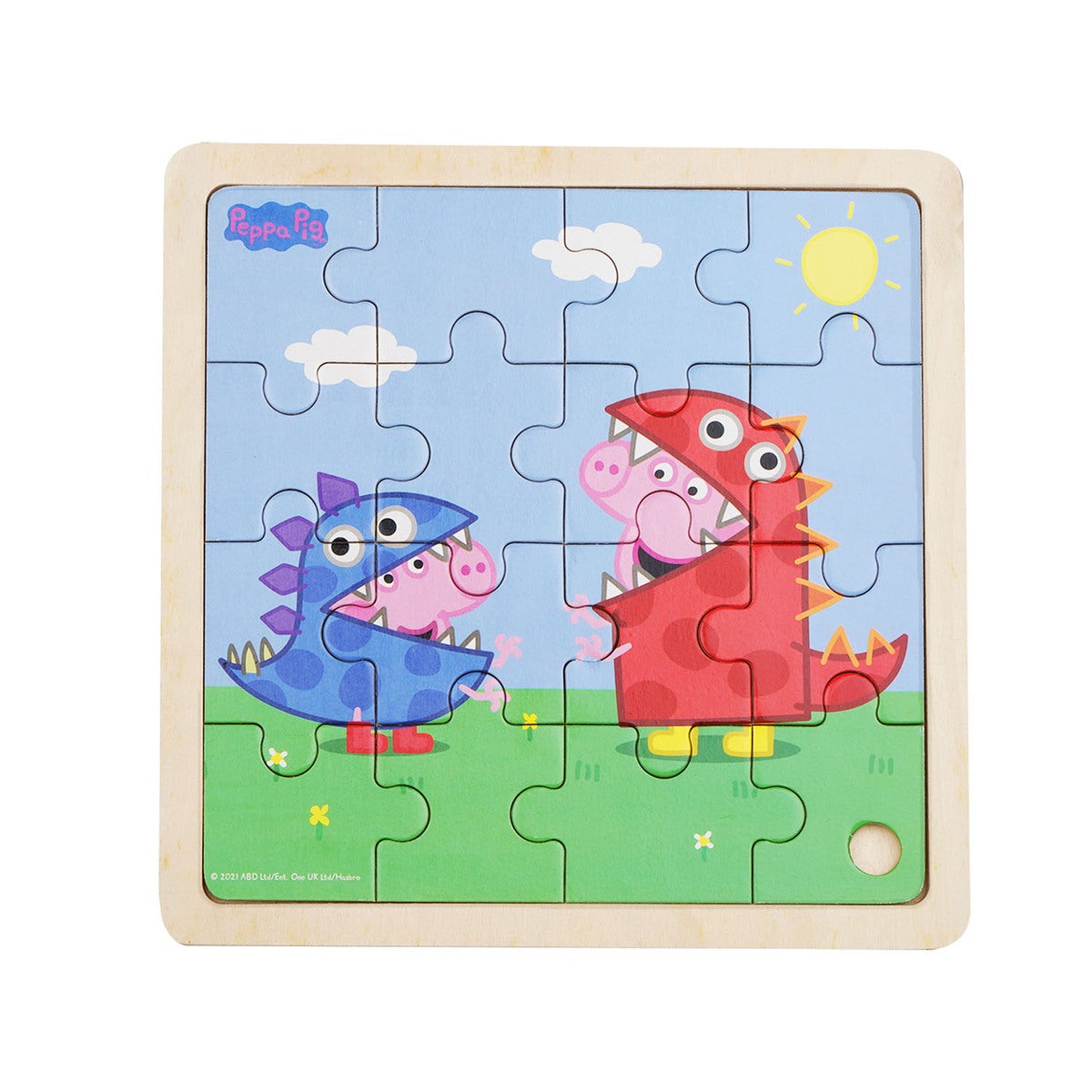 Pussel 16 Pcs Wooden Puzzle Dino Dressup