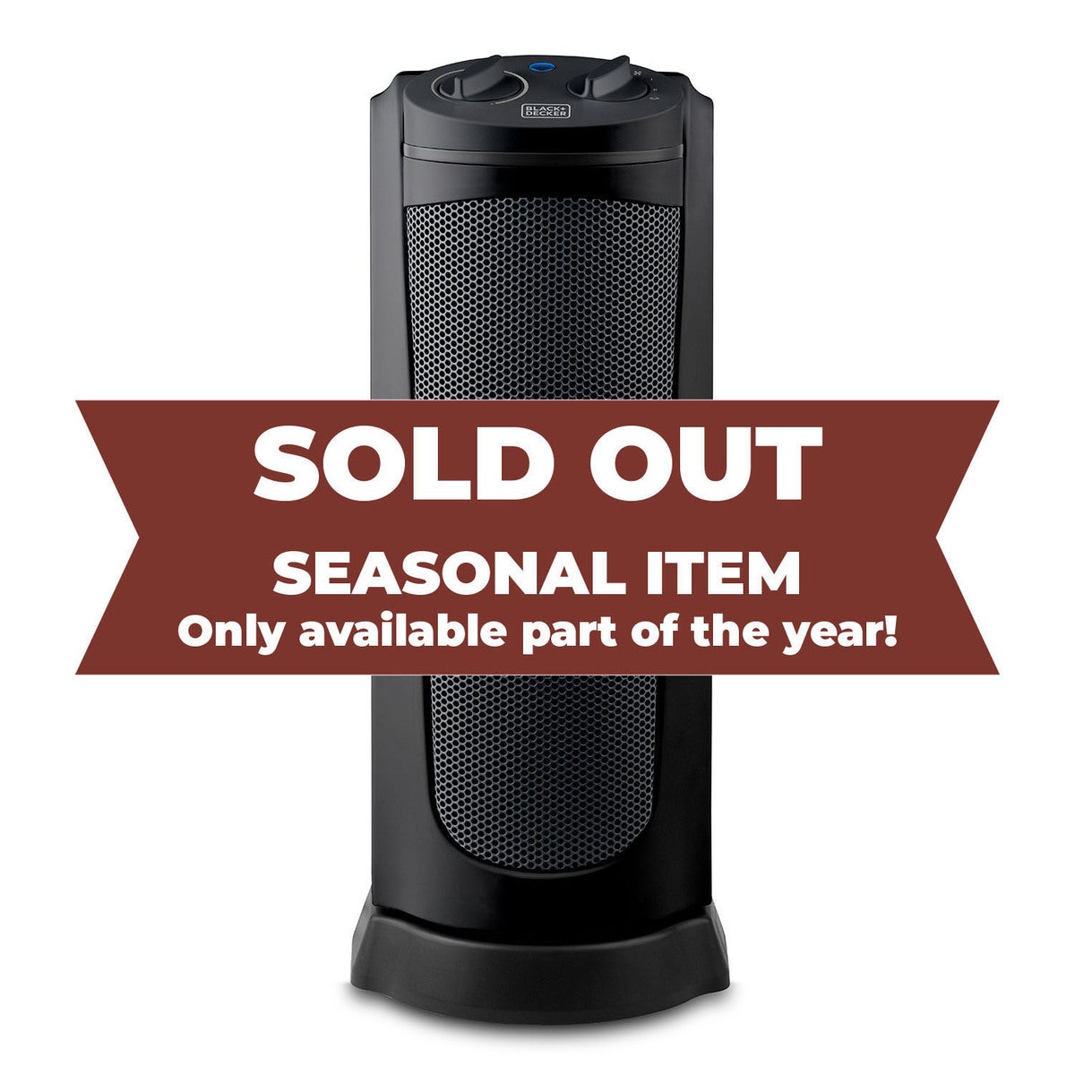 Keramisk Tornvärmare 2000W Svart