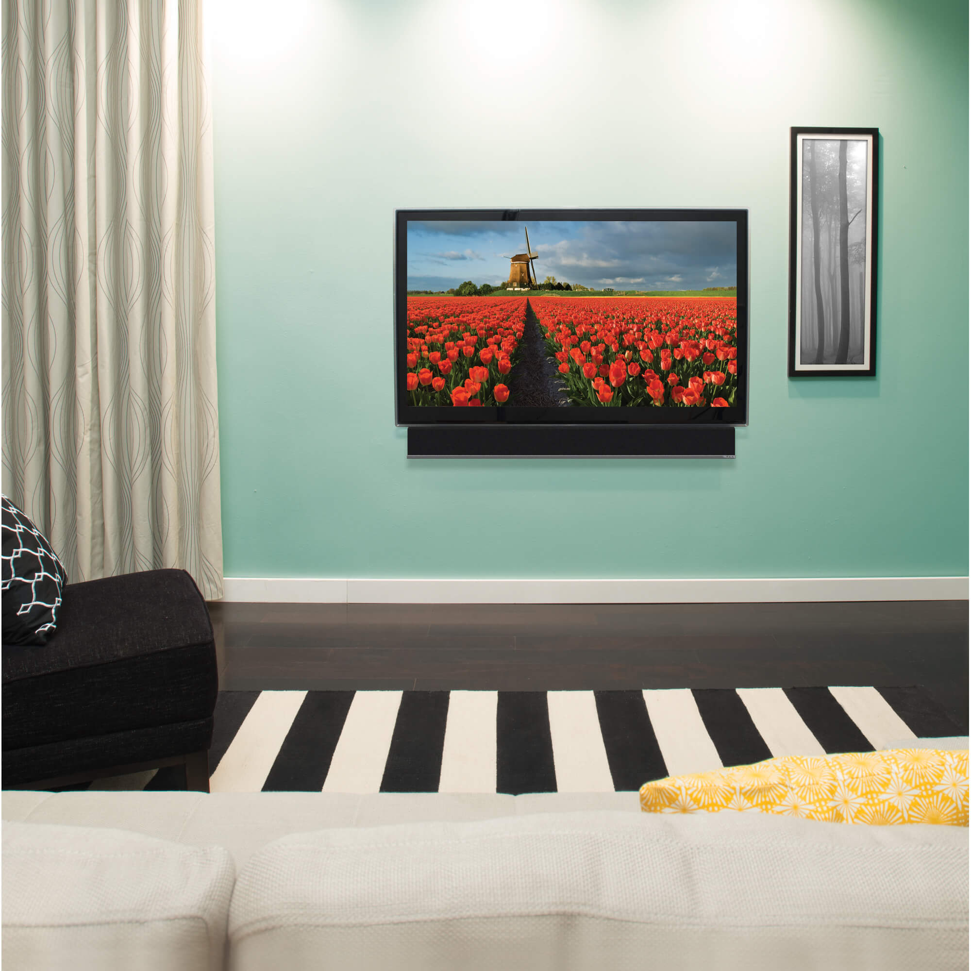 SANUS Soundbar Mount Attaches Below TV Black