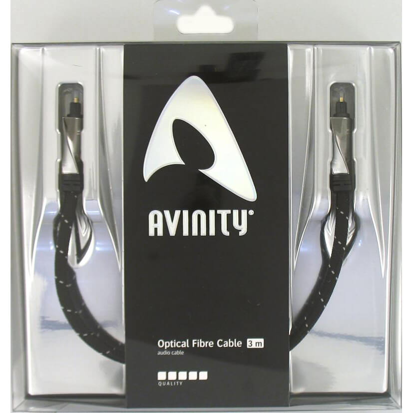 3.0 m ODT plug Toslink Avinity Audio Optical Fibre Cable fabric 