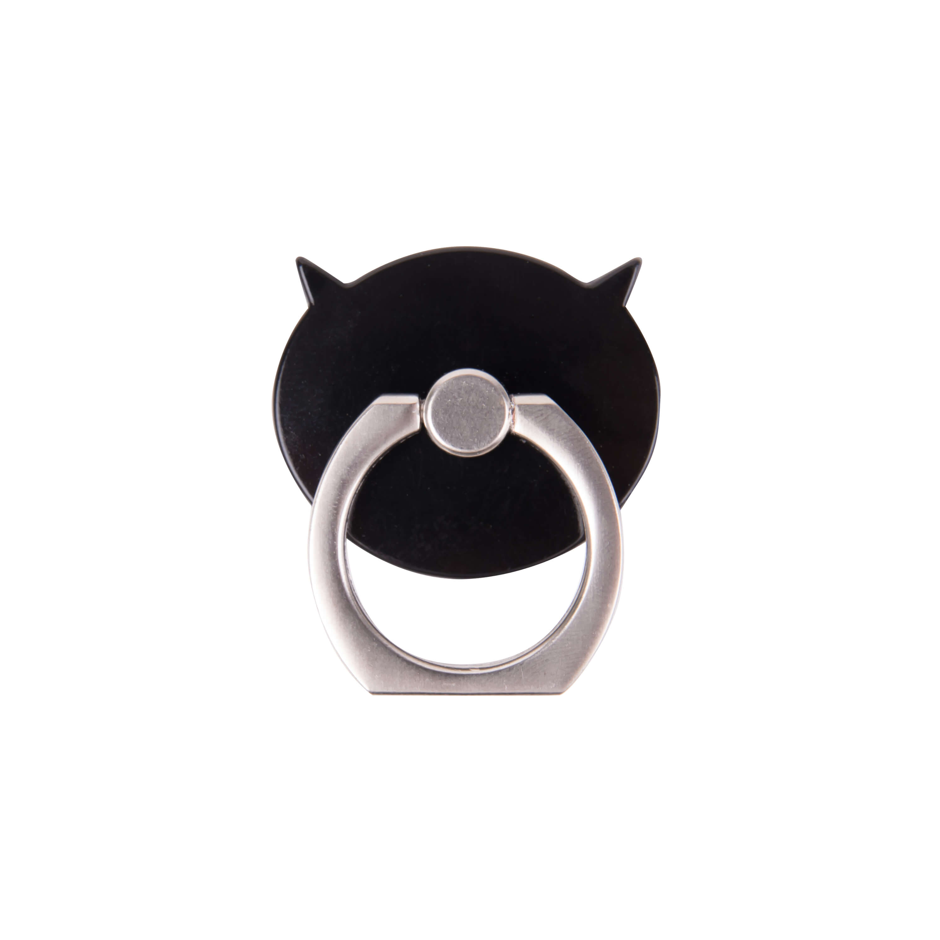 Finger ring round black with stand function