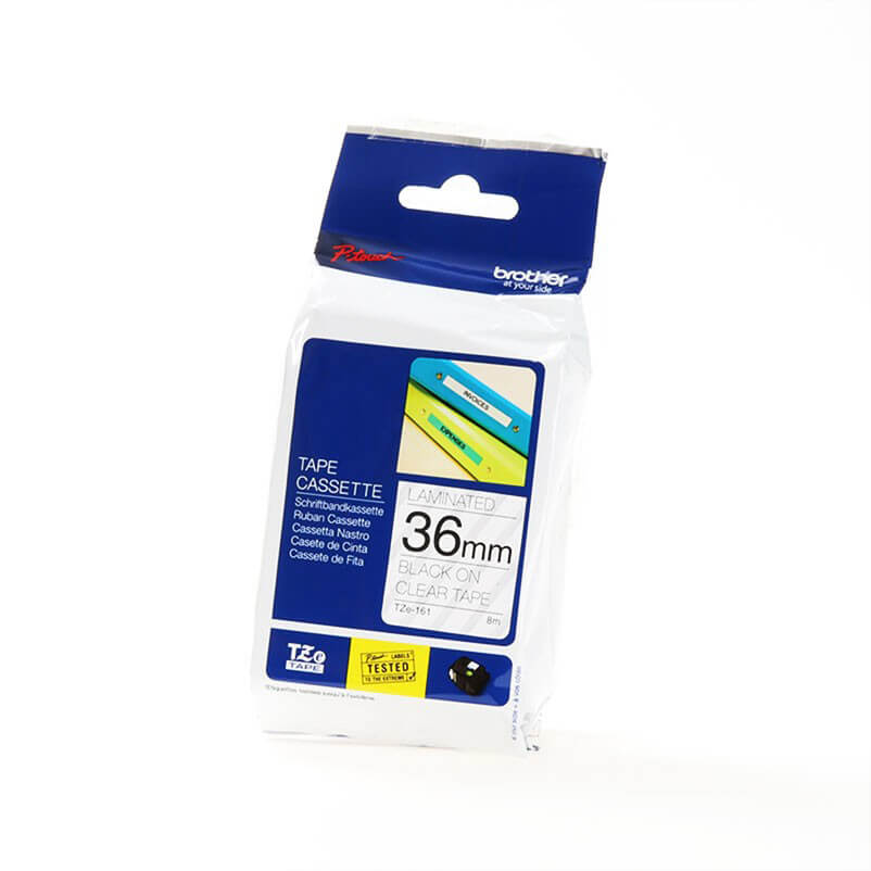 Tape TZE-161 36mm Black on Clear