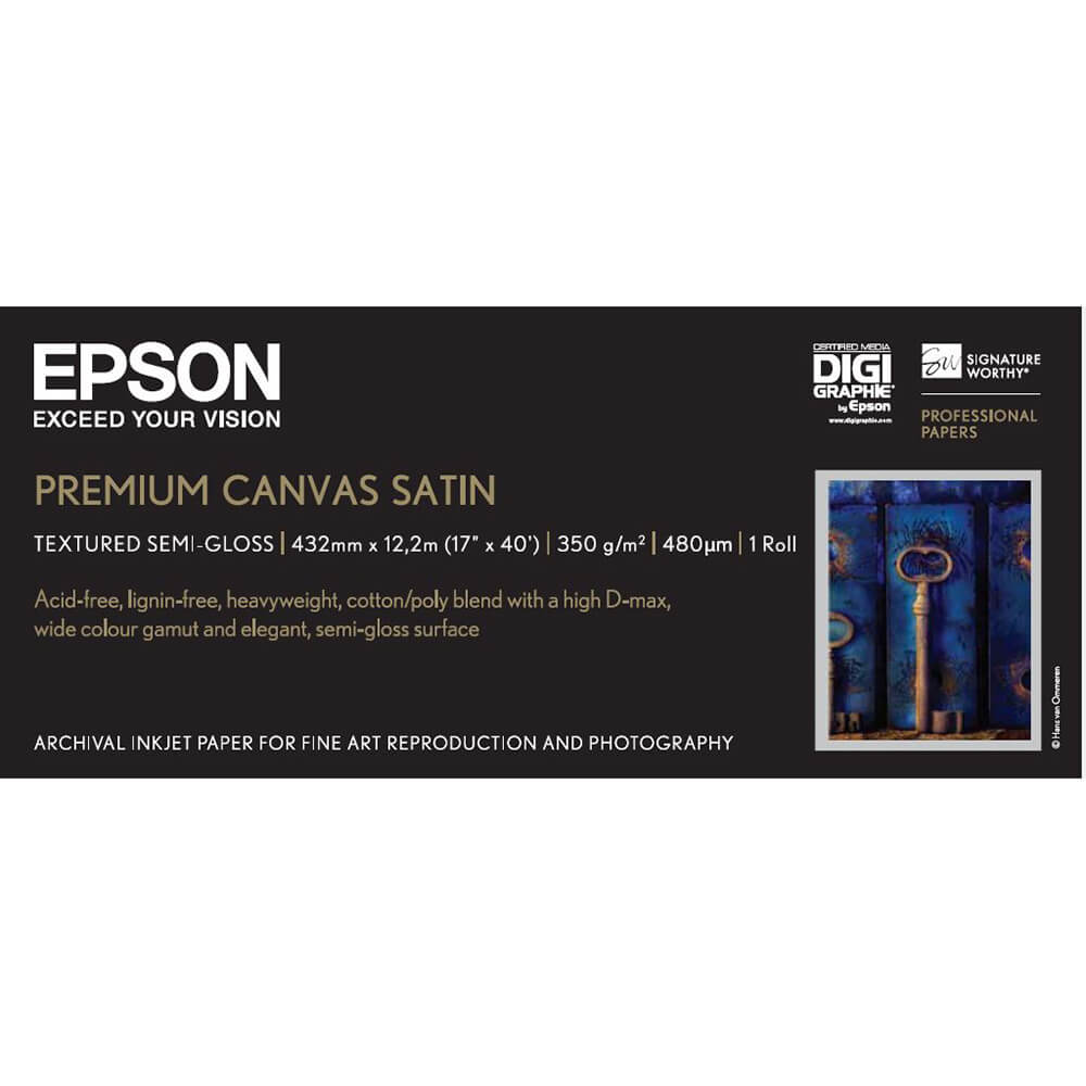 EPSON 17" Premium Satin Canvas roll 350g, 12,2m
