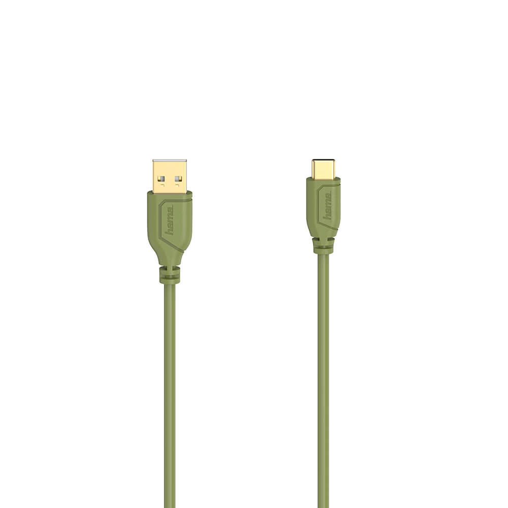Cable USB-C Flexi-Slim USB-A-USB-C Gold Green 0.75m