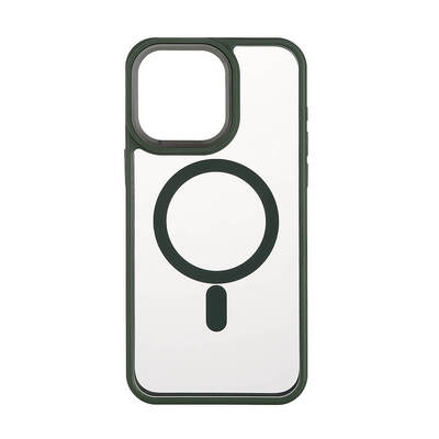 ONSALA Back Bumper Clear Case MagSerie iPhone 15 Pro Max Clear Case Green Bumper