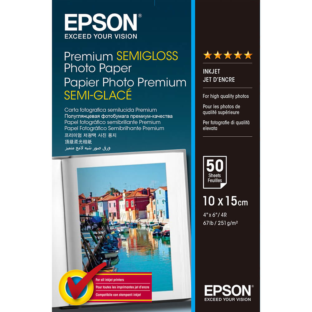 EPSON 10x15cm Premium SemiGlossy Photo Paper 251g 50 sheets