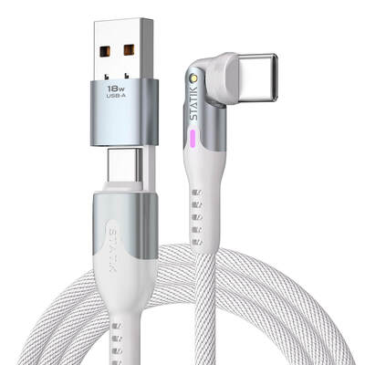 Cable PowerPivot Pro Nylon Braided USB-C To USB-C White 1m