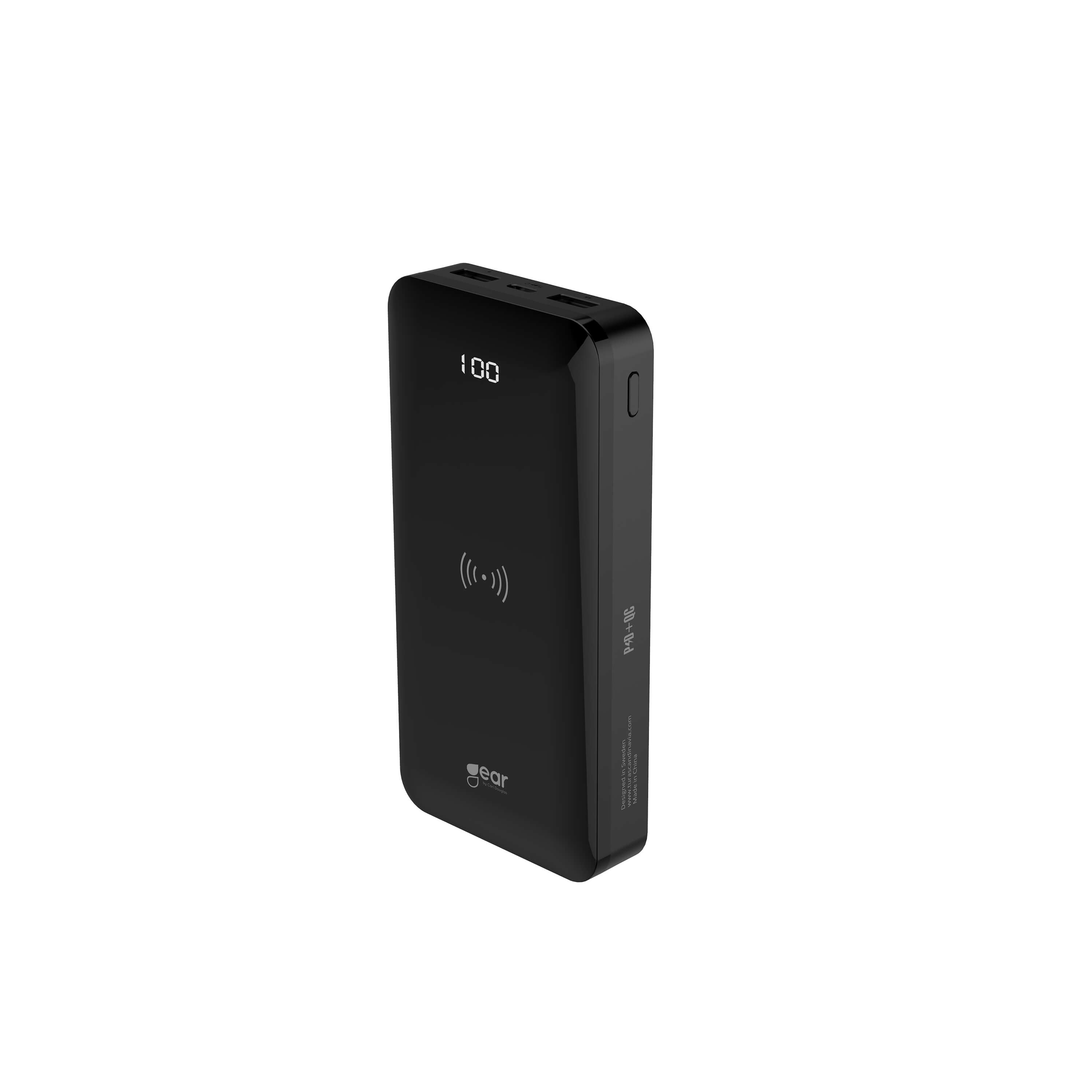 Powerbank 20.000mAh LiPolymer 5W-Qi 18W-PD 3A 1xUSB-C 2xUSB-A 1xMicroUSB LED indikator