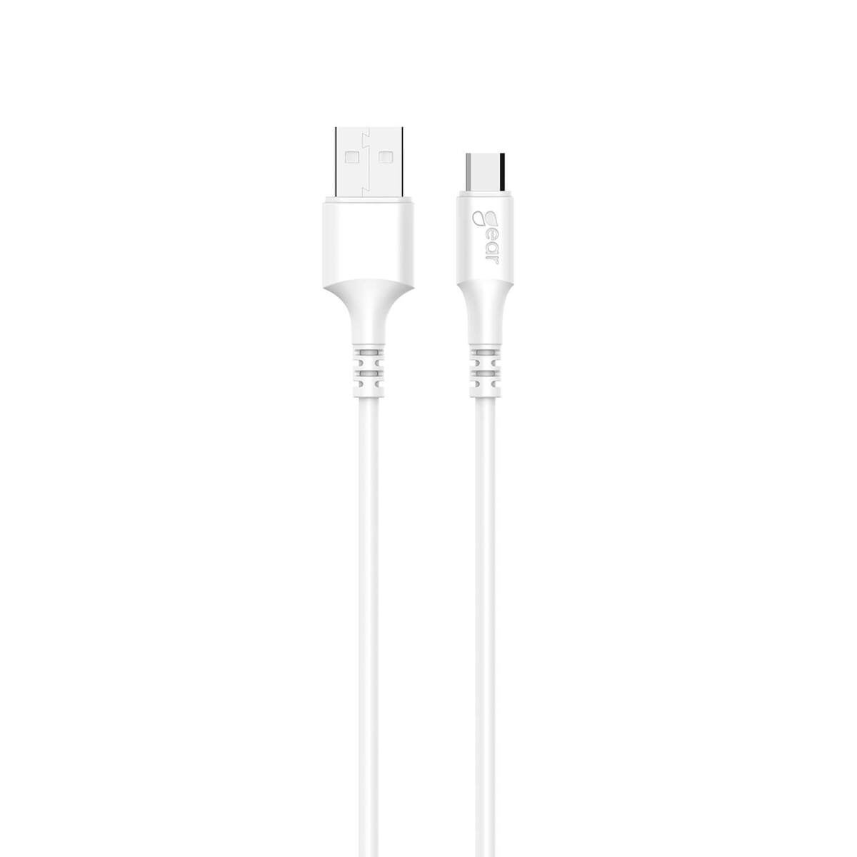 Rund Laddkabel MicroUSB till USB-A 3m Vit 