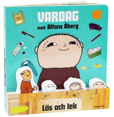 Vardag med Alfons Åberg (bok med 4 st träfigurer)