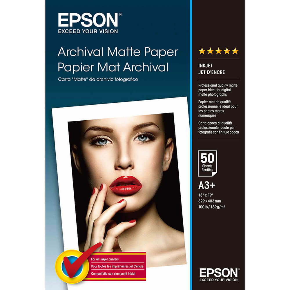 EPSON A3+ Archival Matte Paper 189gr, 50 sheets