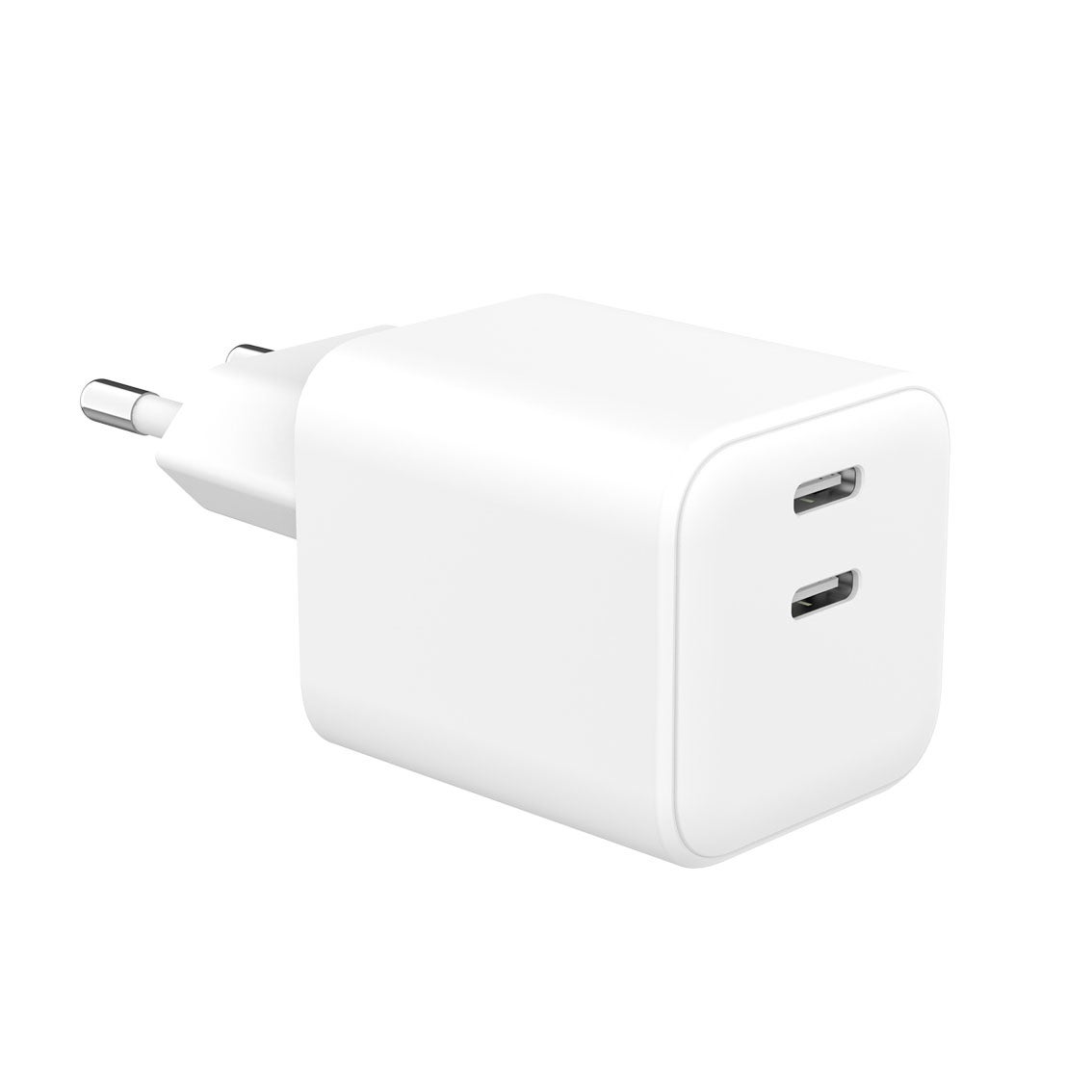 Lader 220V 2xUSB-C PD/PPS 65W GaN Hvit