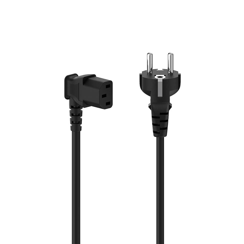 Power Cable Angled 3-pole Black 5.0m