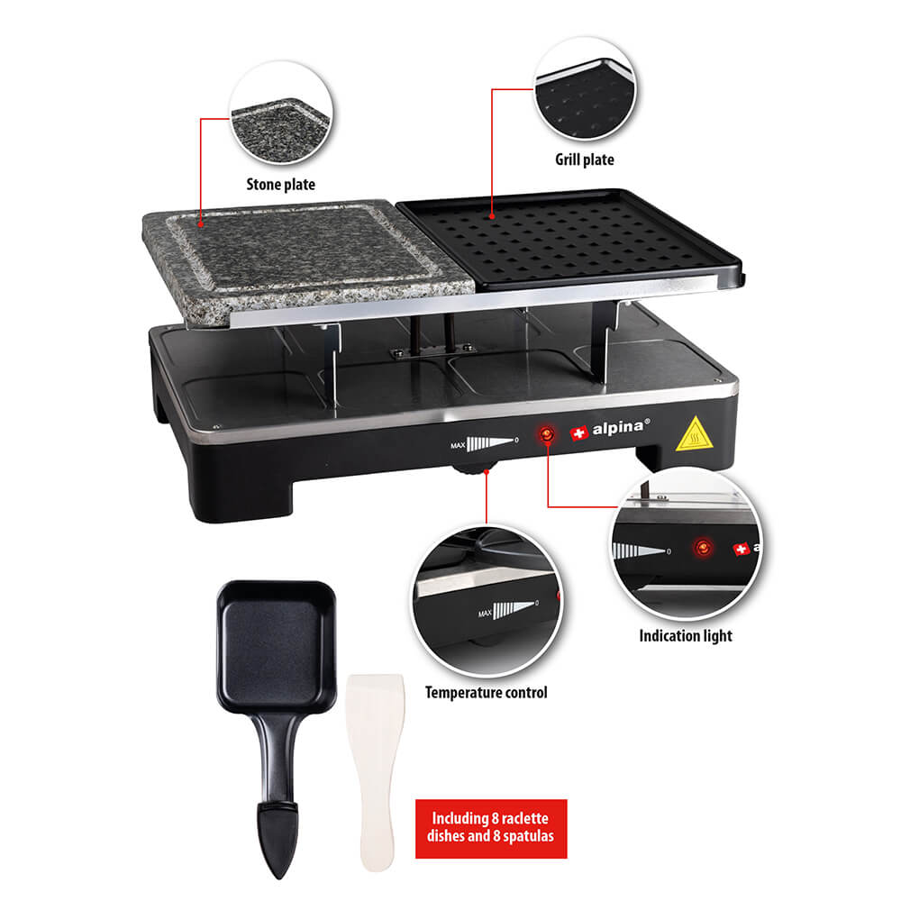 film Saks charter ALPINA Raclette Grill Stone