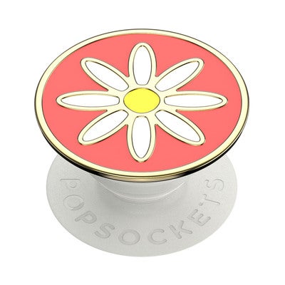 POPSOCKETS Enamel Quaint Daisy Coral Irrotettava Grip Telinetoiminnolla Premium 