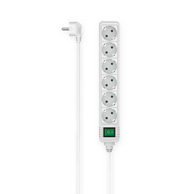 Power Strip 6-way Switch White 1.4m