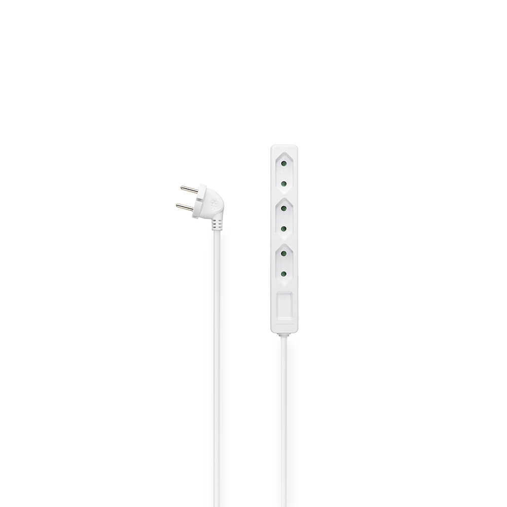 Power Strip 3-Way 2.5m White