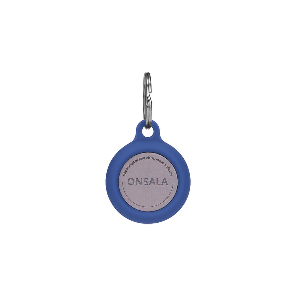 Airtag Holder Silicone Blue with Keyring