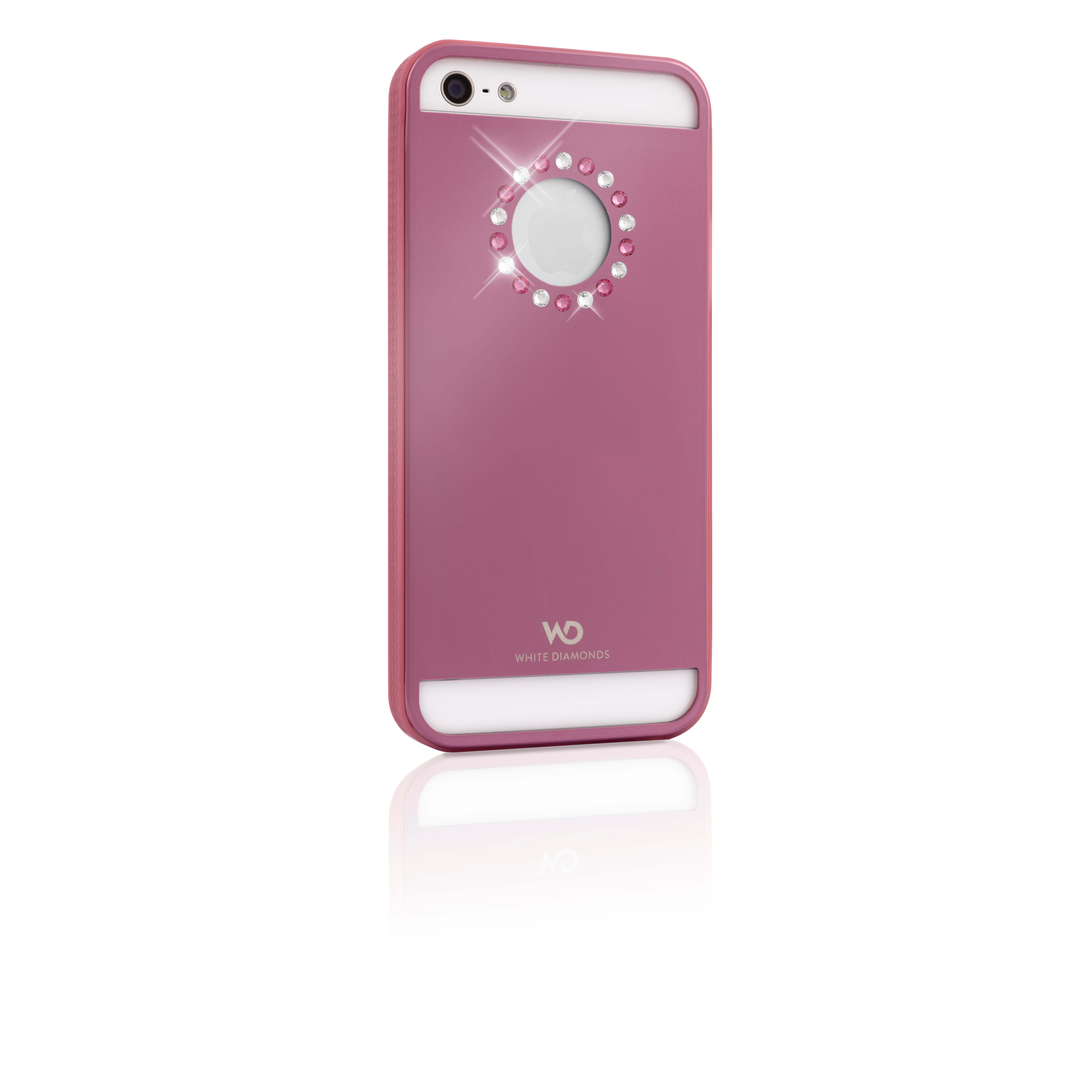 Mobile Phone Cover Metal Flow er for iPhone 5, Pink