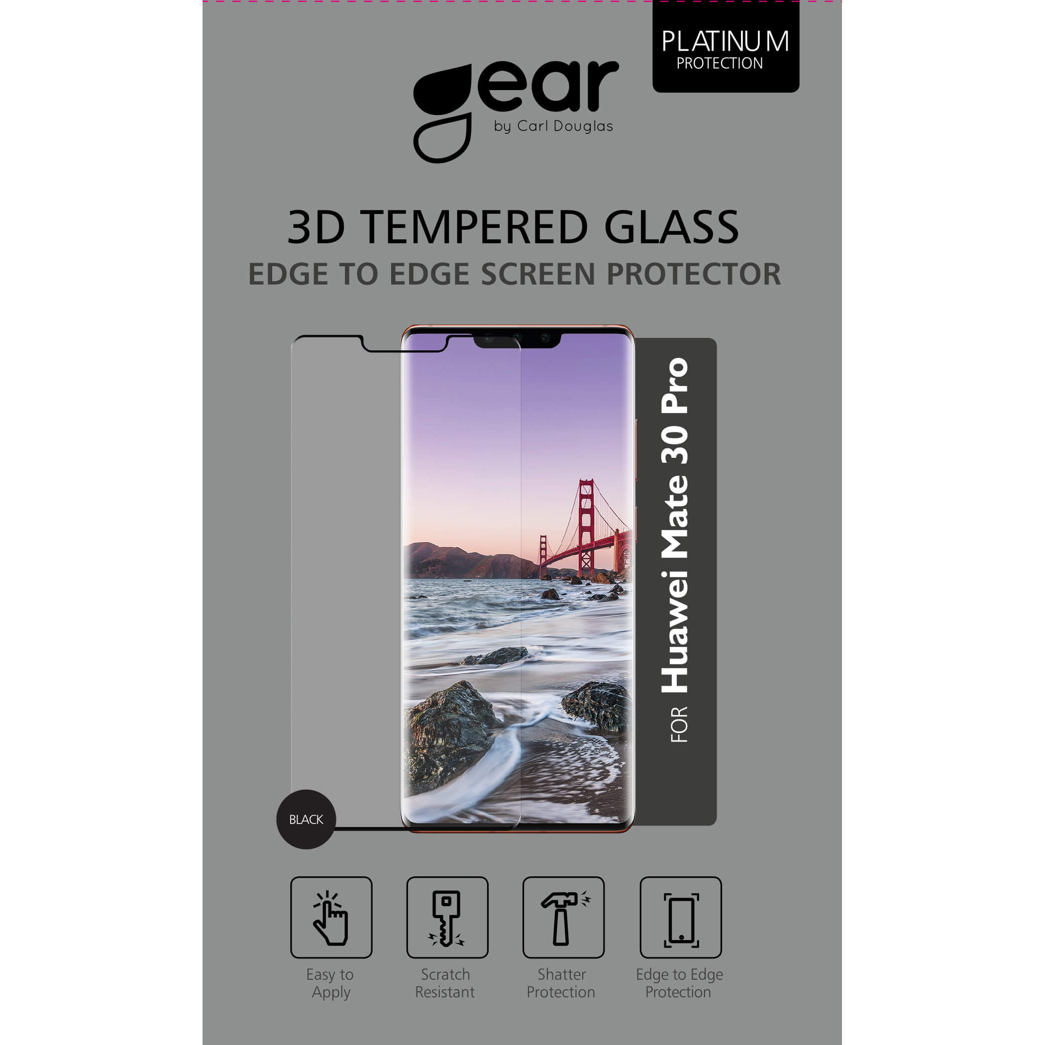 Glass Prot. 3D Full Cover Black Huawei Mate 30 Lite